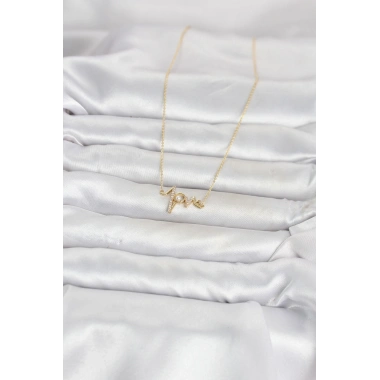 Pirinç Gold Renk Kalp Ritmi Model Kadın Kolye