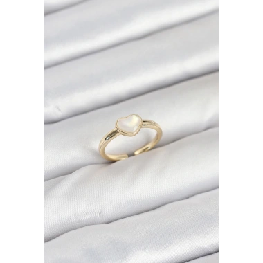 Pirinç Gold Renk Kalpli Kadın Yüzük