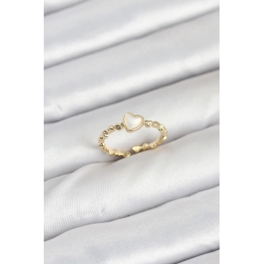 Pirinç Gold Renk Kalpli Model Kadın Yüzük