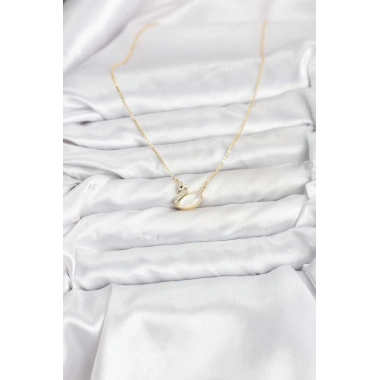 Pirinç Gold Renk Kuğu Model Kadın Kolye