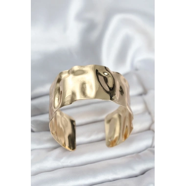 Pirinç Gold Renk Levha Model Kadın Bileklik