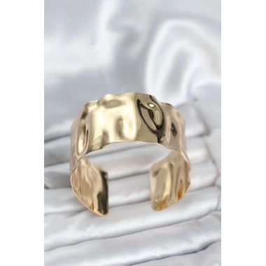 Pirinç Gold Renk Levha Model Kadın Bileklik