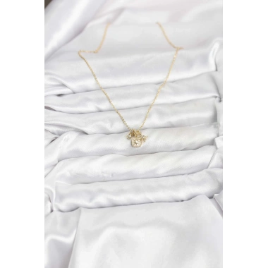 Pirinç Gold Renk Minimal Charmlı Kadın Kolye