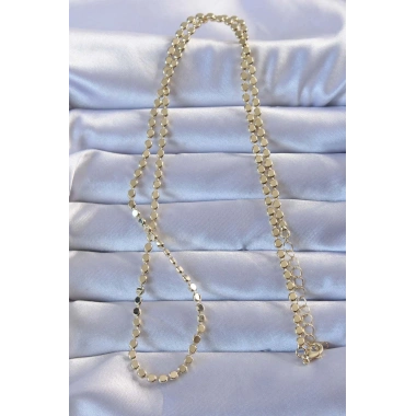 Pirinç Gold Renk Parçalı Ezme Kolye