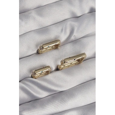 Pirinç Gold Renk Renkli Zirkon Taşlı Kare Model Küpe Seti