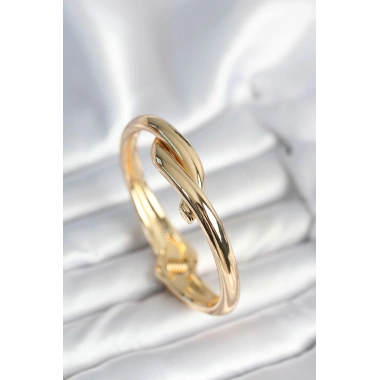 Pirinç Gold Renk Sarmal Model Kelepçe Bileklik