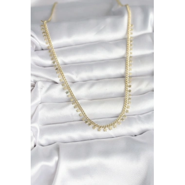 Pirinç Gold Renk Sıralı Yıldız Kadın Kolye