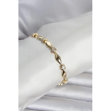 Pirinç Gold Renk Sütun Model Kadın Bileklik