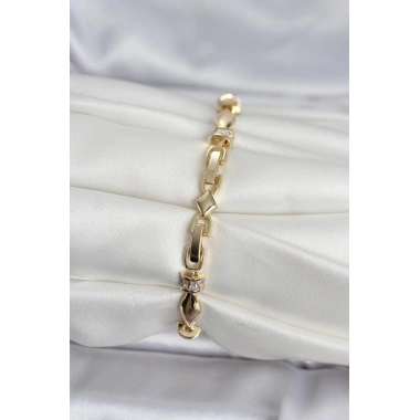 Pirinç Gold Renk Sütun Model Kadın Bileklik