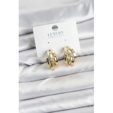 Pirinç Gold Renk Vintage Halka Model Kadın Küpe