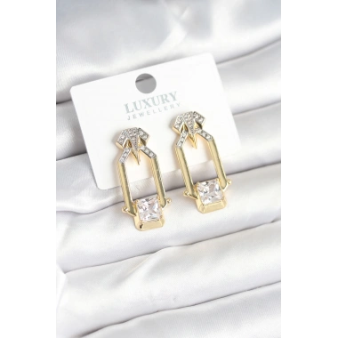 Pirinç Gold Renk Vintage Kadın Küpe