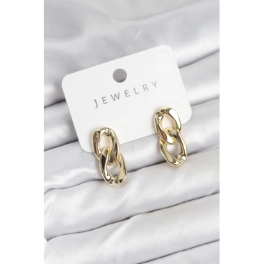 Pirinç Gold Renk Zincir Model Kadın Küpe