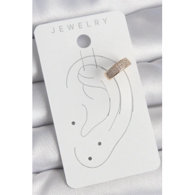 Pirinç Gold Renk Zirkon Taşlı Kadın Kıkırdak Küpe