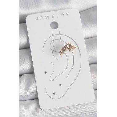 Pirinç Gold Renk Zirkon Taşlı Kadın Kıkırdak Küpe
