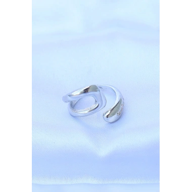 Pirinç Gümüş Renk Ayarlanabilir Yüzük