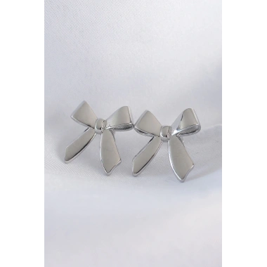 Pirinç Gümüş Renk Düz Plaka Fiyonk Küpe