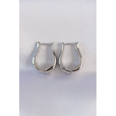 Pirinç Gümüş Renk İçi Boş Gül Küpe