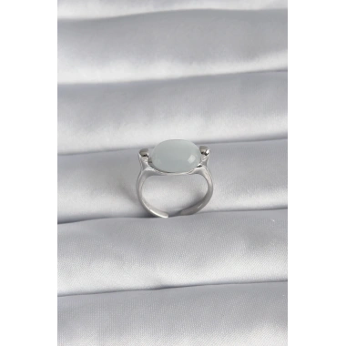 Pirinç Gümüş Renk Sedefli Kadın Yüzük