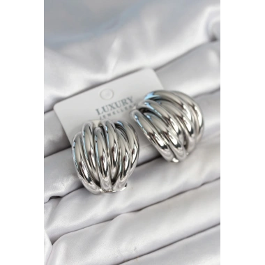 Pirinç Gümüş Renk Vintage Kadın Küpe