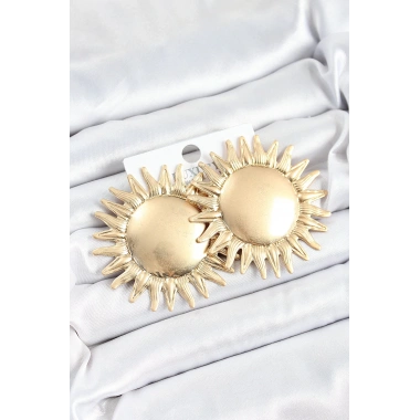 Pirinç Güneş Model Gold Renk Kadın Küpe