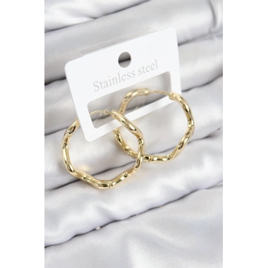 Pirinç Halka Model Gold Renk Kadın Küpe