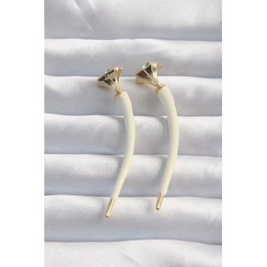 Pirinç Krem Renk Botega Küpe