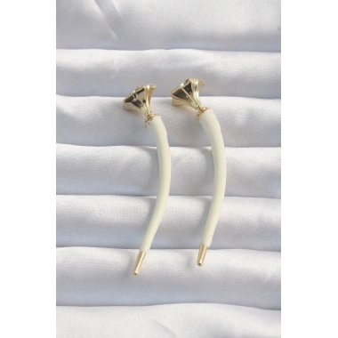 Pirinç Krem Renk Botega Küpe