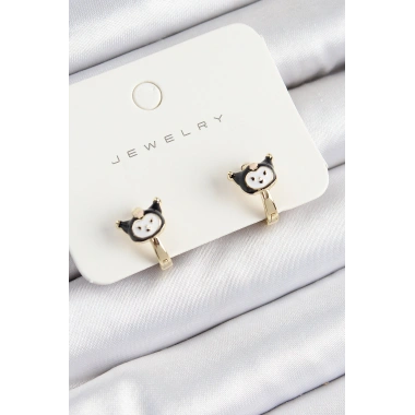 Pirinç Kuromi Model Gold Renk Çocuk Küpe