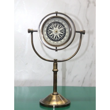 Pirinç Masa Üstü Pusula Model 4