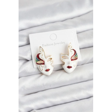 Pirinç Maske Model Kadın Küpe