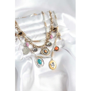 Pirinç Otantik Kolye Seti