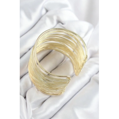 Pirinç Tel Sarma Model Gold Renk Kadın Bileklilk