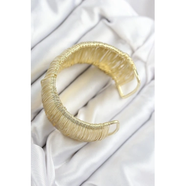 Pirinç Tel Sarma Model Gold Renk Kadın Bileklilk