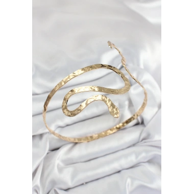 Pirinç Yılan Model Gold Renk Kadın Pazu Bileklik