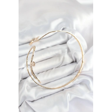 Pirinç Yılan Model Gold Renk Kadın Pazu Bileklik