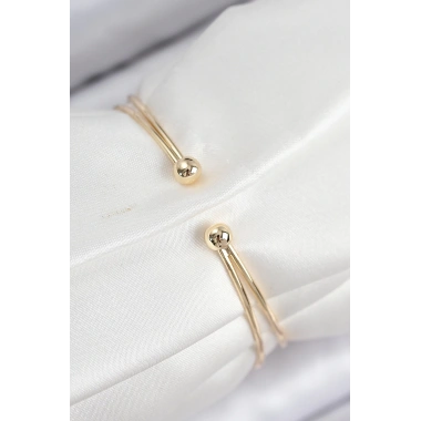 Pirinç Zirkon Taşlı İnci Model Gold Renk Kadın Bileklik