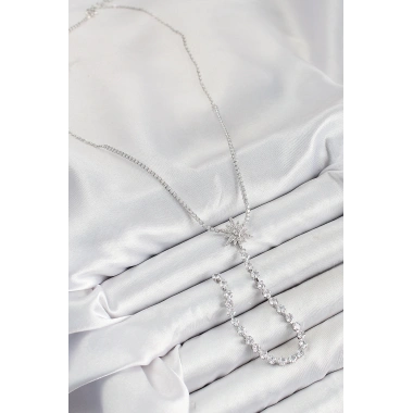 Pirinç Zirkon Taşlı Kutup Yıldızı Model Gold Renk Y Kolye