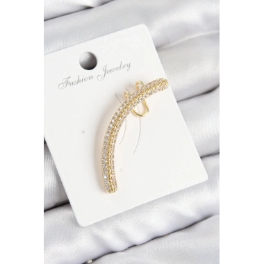 Pirinç Zirkon Taşlı Model Gold Renk Sağ Kıkırdak Küpe