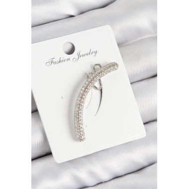 Pirinç Zirkon Taşlı Model Gümüş Renk Sağ Kıkırdak Küpe