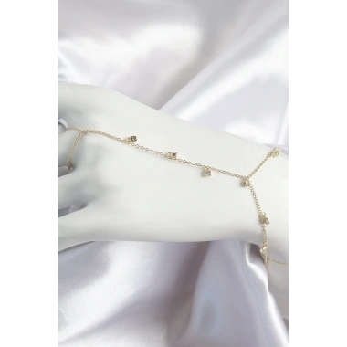 Pirinç Zirkon Taşlı Sallantılı Model Gold Renk Kadın Şahmeran