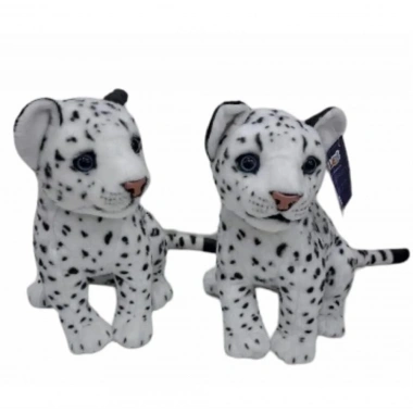 PL50135 25 CM OTURAN KÜÇÜK BEYAZ LEOPAR-HLY