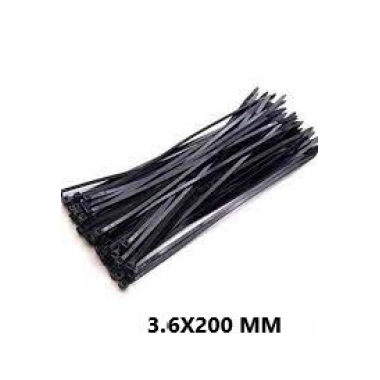 PLASTİK ÇIRT KELEPÇE 100 PARÇA SİYAH 3.6X200MM. (5468)