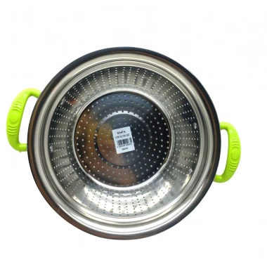 PLASTİK RENKLİ KULP METAL SEPET SÜZGEÇ 26CM. (5468)