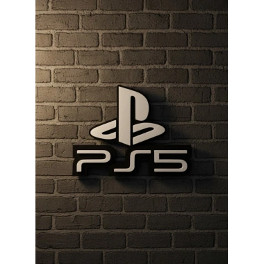 PlayStation 5 Logo Duvar Dekoru Minimal Tasarım 16×12 cm
