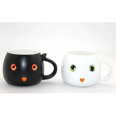 Porselen Kedili Kupa Bardak