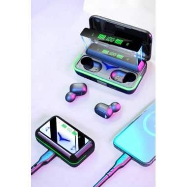 Powerbank Özellikli Kablosuz Bluetooth Kulaklık RGB Işıklı