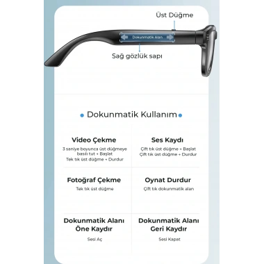 Pro Max Akıllı Gözlük Kameralı Yapay zeka,Müzik dinleme,telefon ile konuşma bluetooth