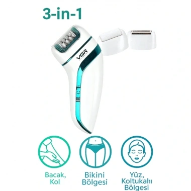 Profesyonel 3 Başlıklı Epilasyon Aleti