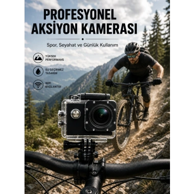 Profesyonel Video Çekimleri İçin 1080P Full HD Aksiyon Kamerası