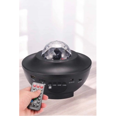 Projektör Yıldız Gece Lambası Disko Topu Bluetooth Bağlantılı Taşınabilir Şarjlı